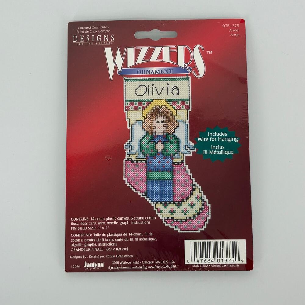 Janlynn Wizzers Counted Cross Stitch Kit - Vintage Christmas Angel  - New Sealed